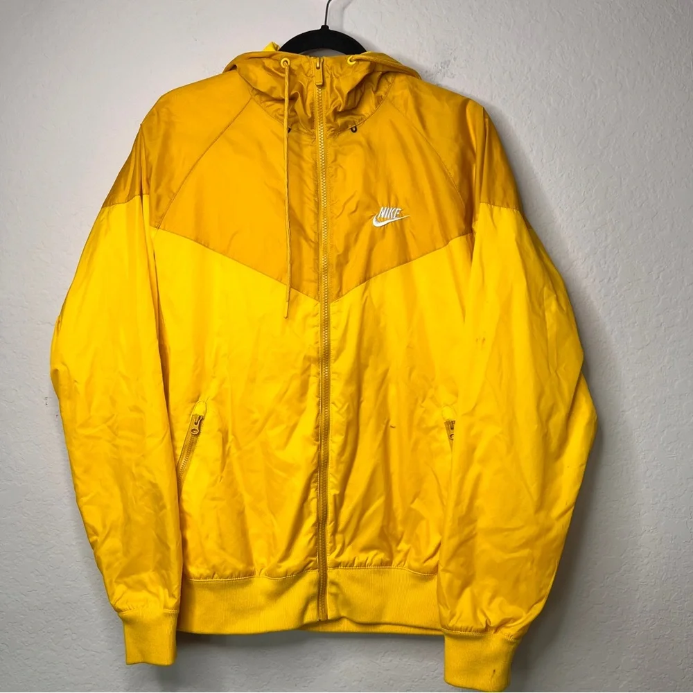 Nike Sportswear Windrunner Hooded Windbreaker Jacket Nylon Yellow Size M Men’s - Picture 3 of 16
